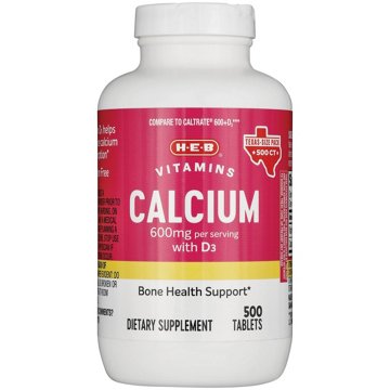 H-E-B Vitamins 600 mg Calcium with D3 Tablets - Texas-Size Pack, 500 ct