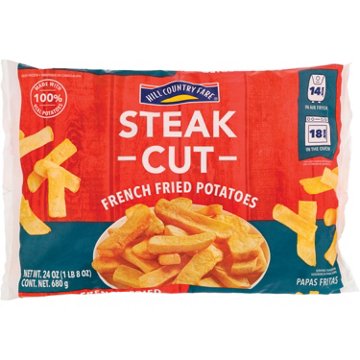 Hill Country Fare Frozen French Fries - Steak Cut, 24 oz
