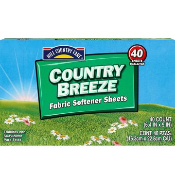 Hill Country Fare Fabric Softener Dryer Sheets - Country Breeze, 40 ct