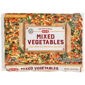 H-E-B Frozen Mixed Vegetables - Texas Size Pack, 80 oz