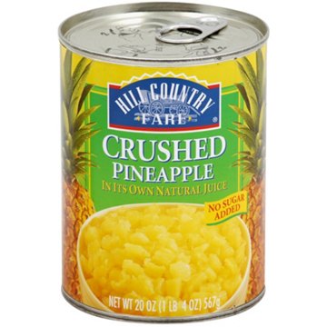 Hill Country Fare No Sugar Added Crushed Pineapple, 20 oz
