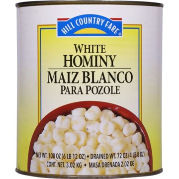 Hill Country Fare White Hominy, 108 oz