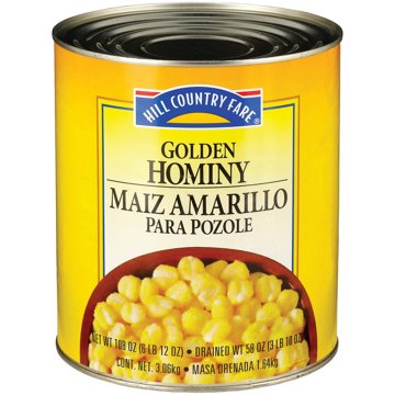 Hill Country Fare Golden Hominy, 108 oz