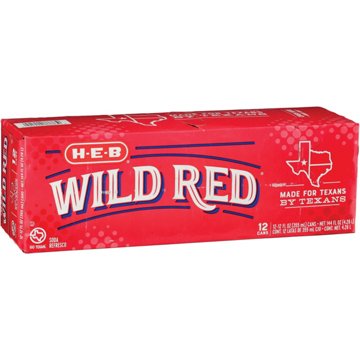 H-E-B Wild Red Soda 12 pk Cans, 12 oz