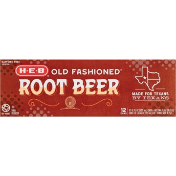 H-E-B Old Fashioned Root Beer Soda 12 pk Cans, 12 oz