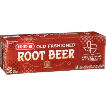 H-E-B Old Fashioned Root Beer Soda 12 pk Cans, 12 oz