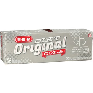 H-E-B Diet Original Cola 12 pk Cans, 12 oz