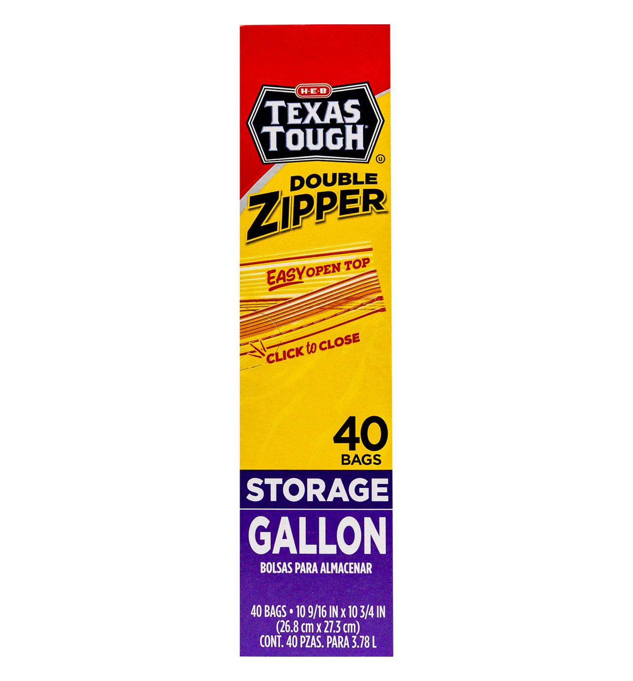 H-E-B Texas Tough Double Zipper Gallon Storage Bags; image 1 of 6