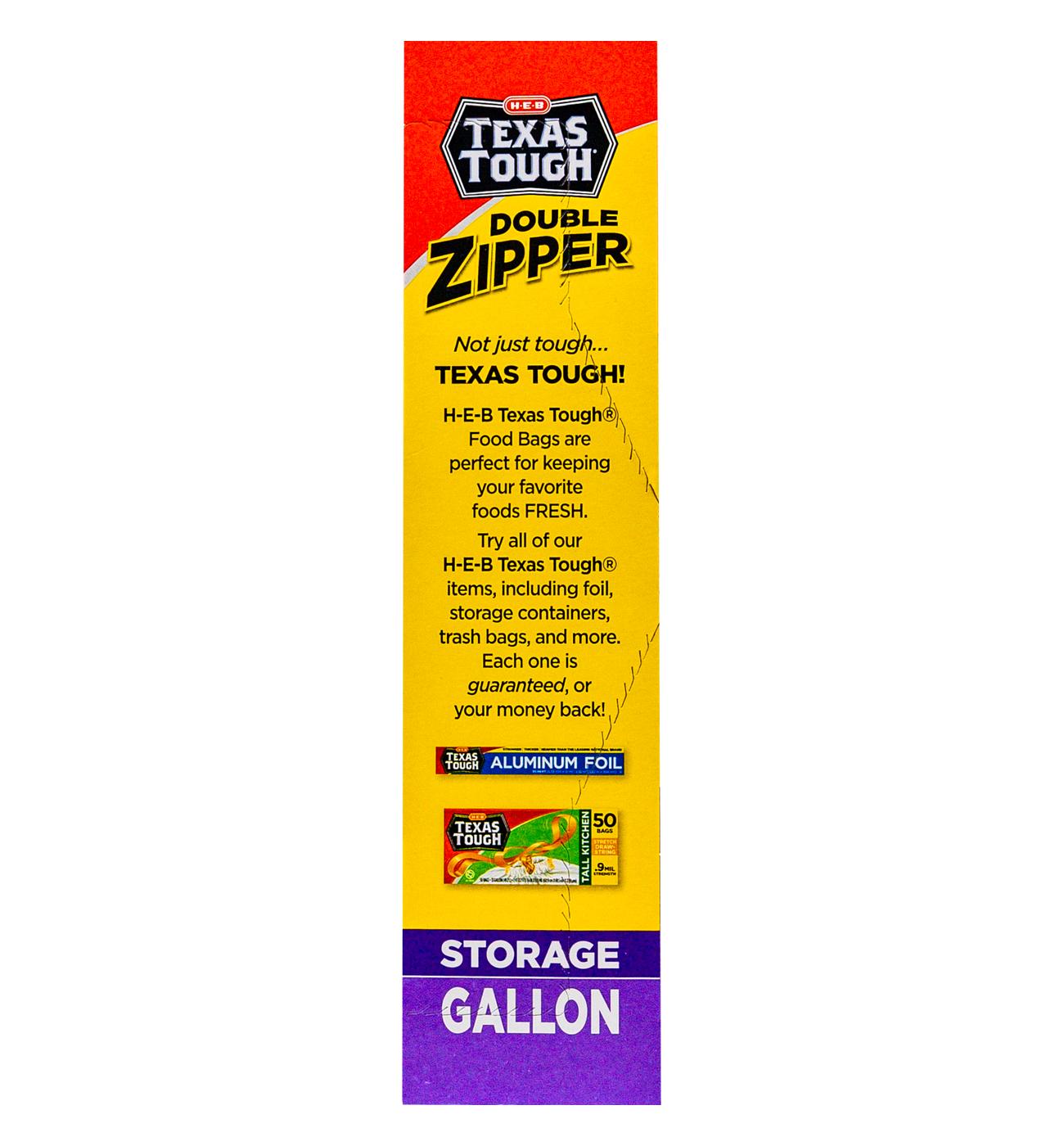 H-E-B Texas Tough Double Zipper Gallon Storage Bags; image 3 of 6