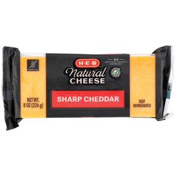 H-E-B Sharp Cheddar Cheese, 8 oz