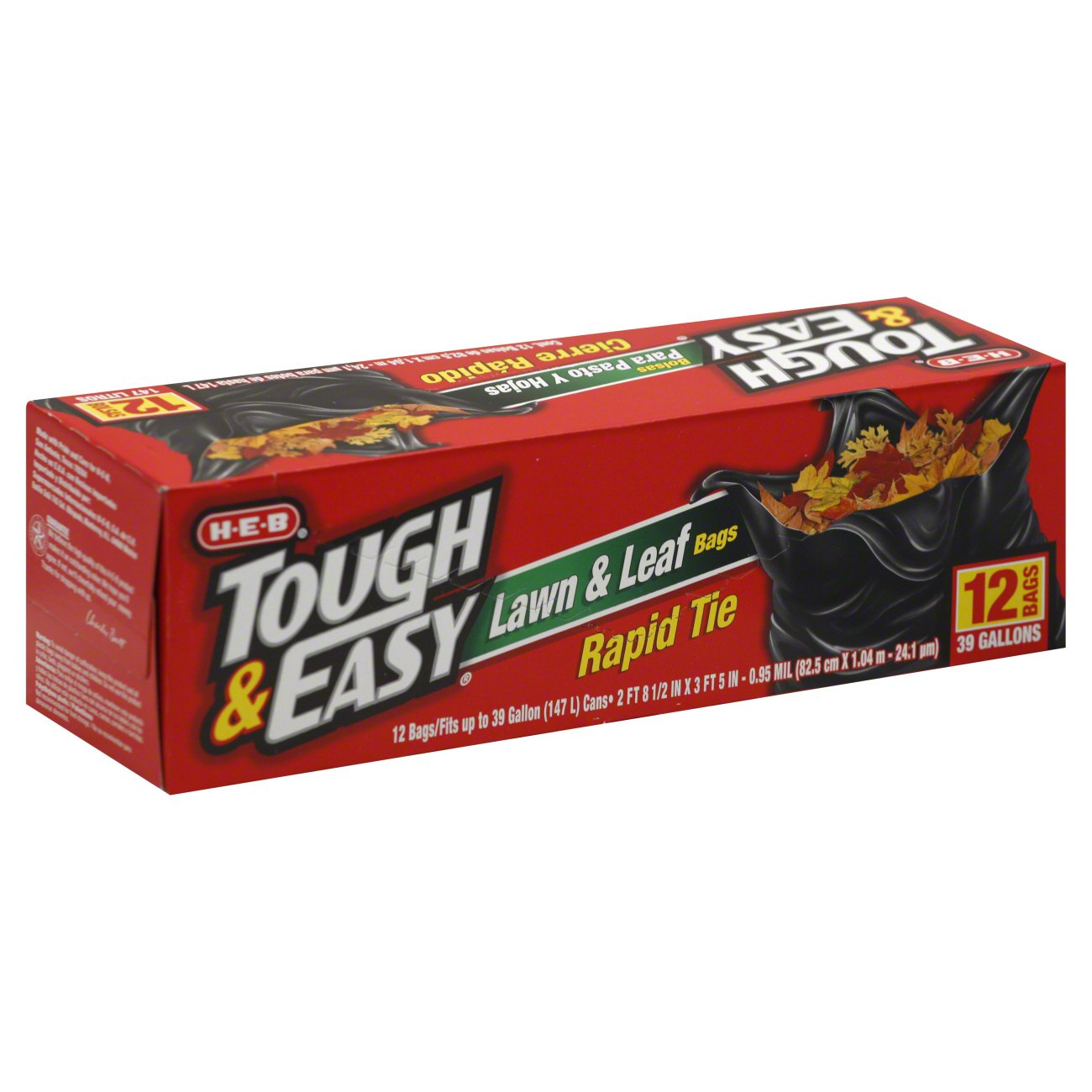 HEB Tough & Easy Rapid Tie 39 Gallons Lawn And Leaf Bags Shop Trash