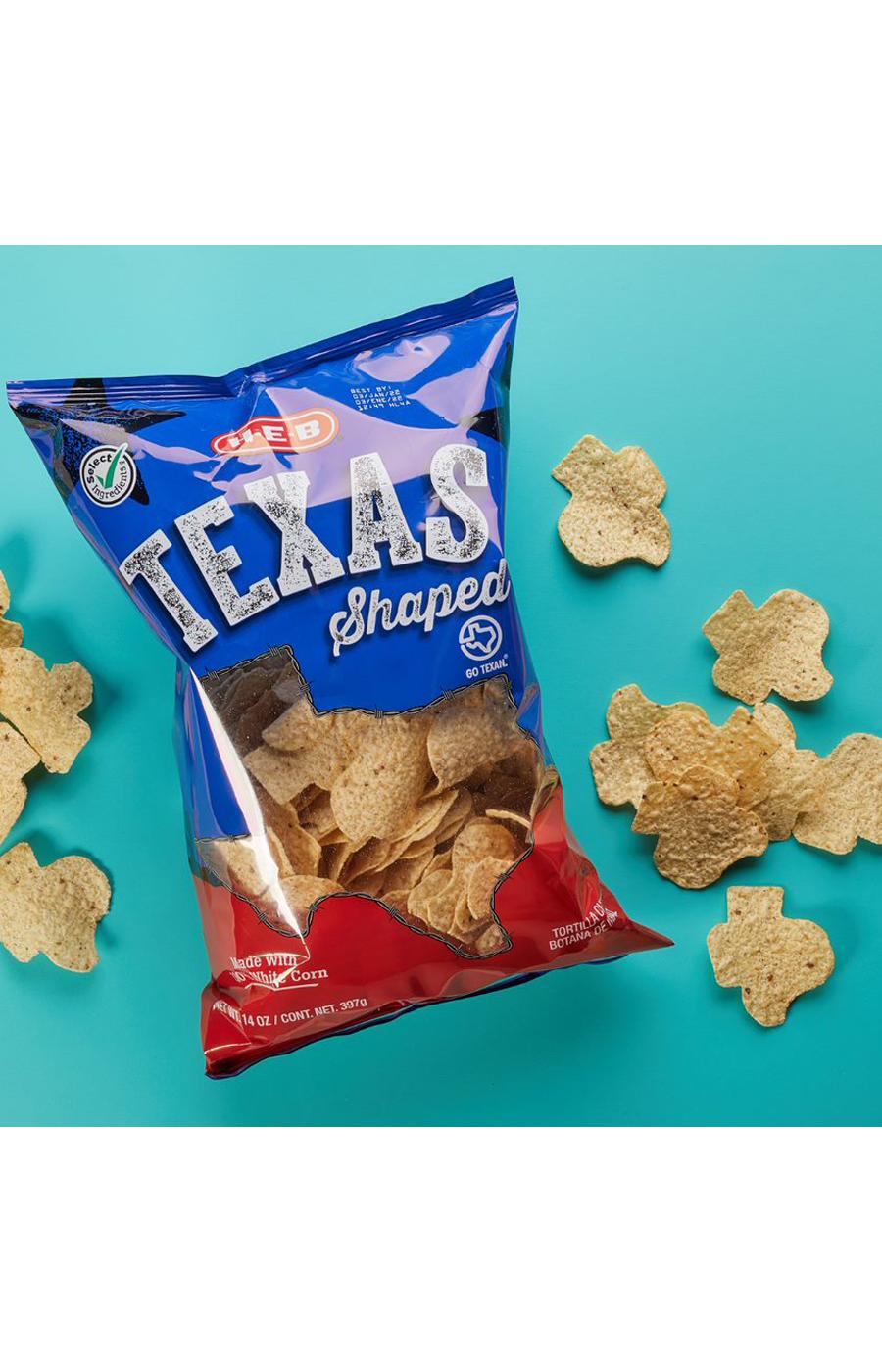 H-E-B Texas-Shaped White Corn Tortilla Chips; image 2 of 2