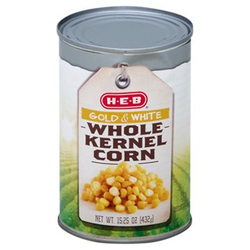 H-E-B Gold & White Whole Kernel Corn, 15 oz