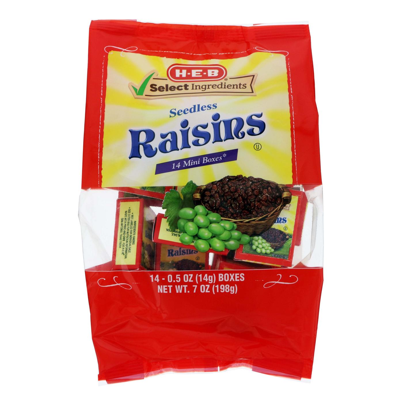 H-E-B California Sweet Raisins Mini Boxes; image 1 of 2