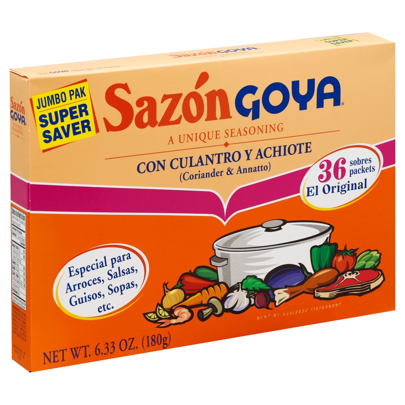 Goya Sazon Coriander & Annatto Seasoning Jumbo Pak - Shop ...