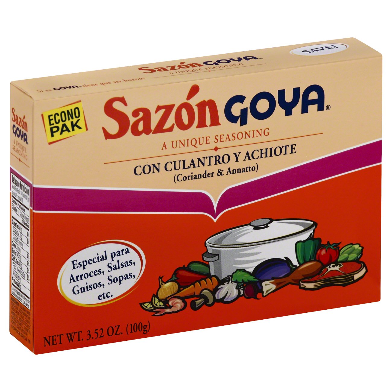 Save on Goya Seasoning Sazon Coriander & Annotto Low Sodium Seasoning - 20  ct Order Online Delivery