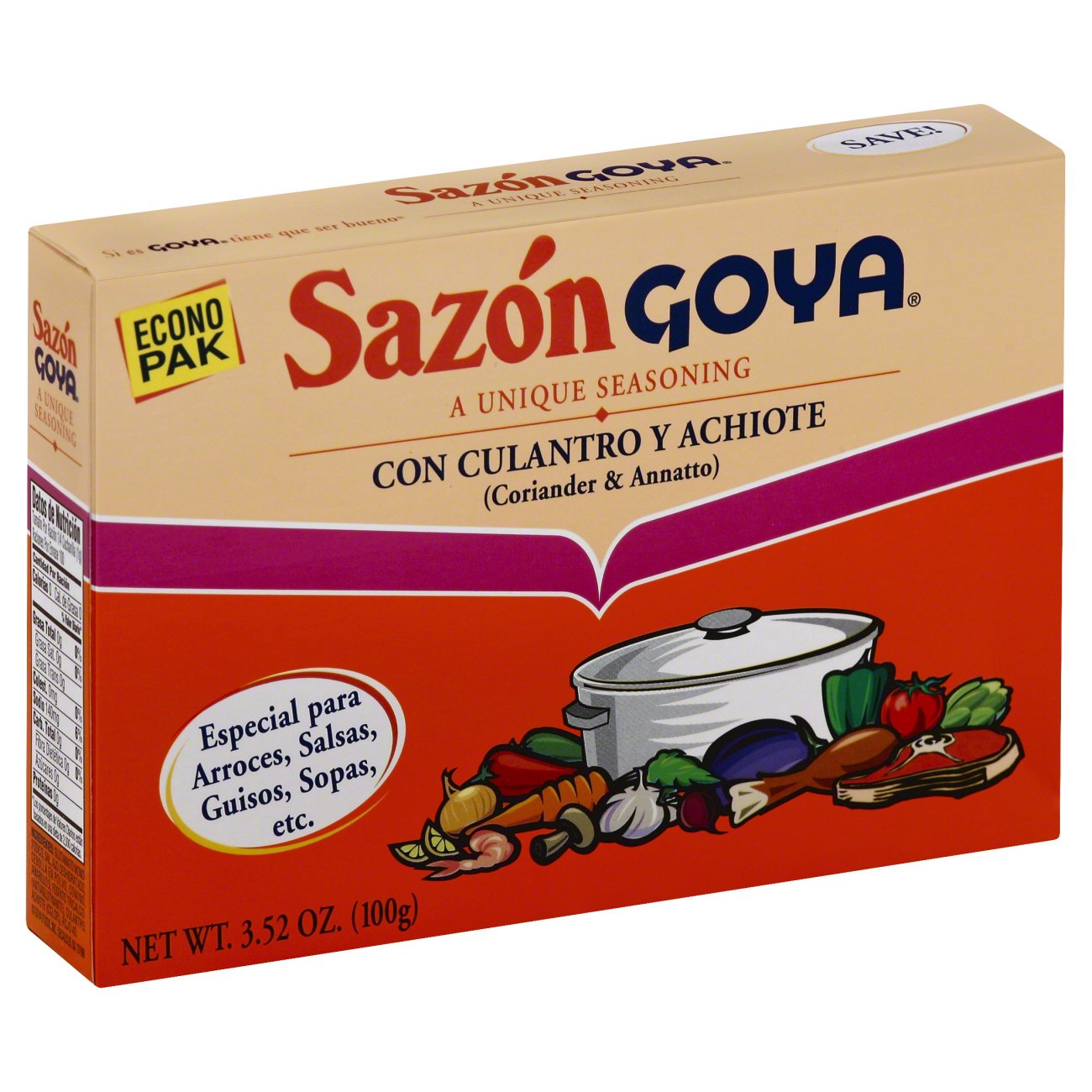 Goya Sazon Coriander & Annatto Seasoning Shop Spice mixes at HEB