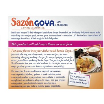 Goya Sazón without Annatto Seasoning