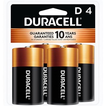 Duracell Coppertop D Alkaline Batteries, 4 pk