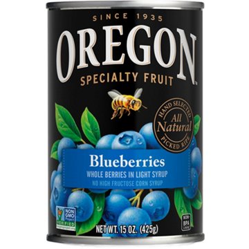 Oregon Fruit Products Blueberries In Light Syrup, 15 oz