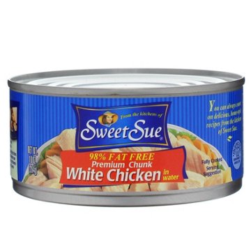 Sweet Sue 98% Fat Free Premium Chunk White Chicken in Water, 10 oz