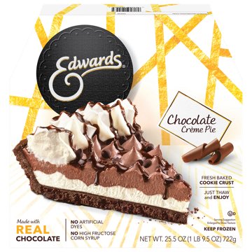 Edwards Premium Desserts Frozen Whole Chocolate Crème Pie, 25.5 oz