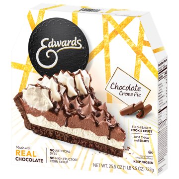 Edwards Premium Desserts Frozen Whole Chocolate Crème Pie, 25.5 oz