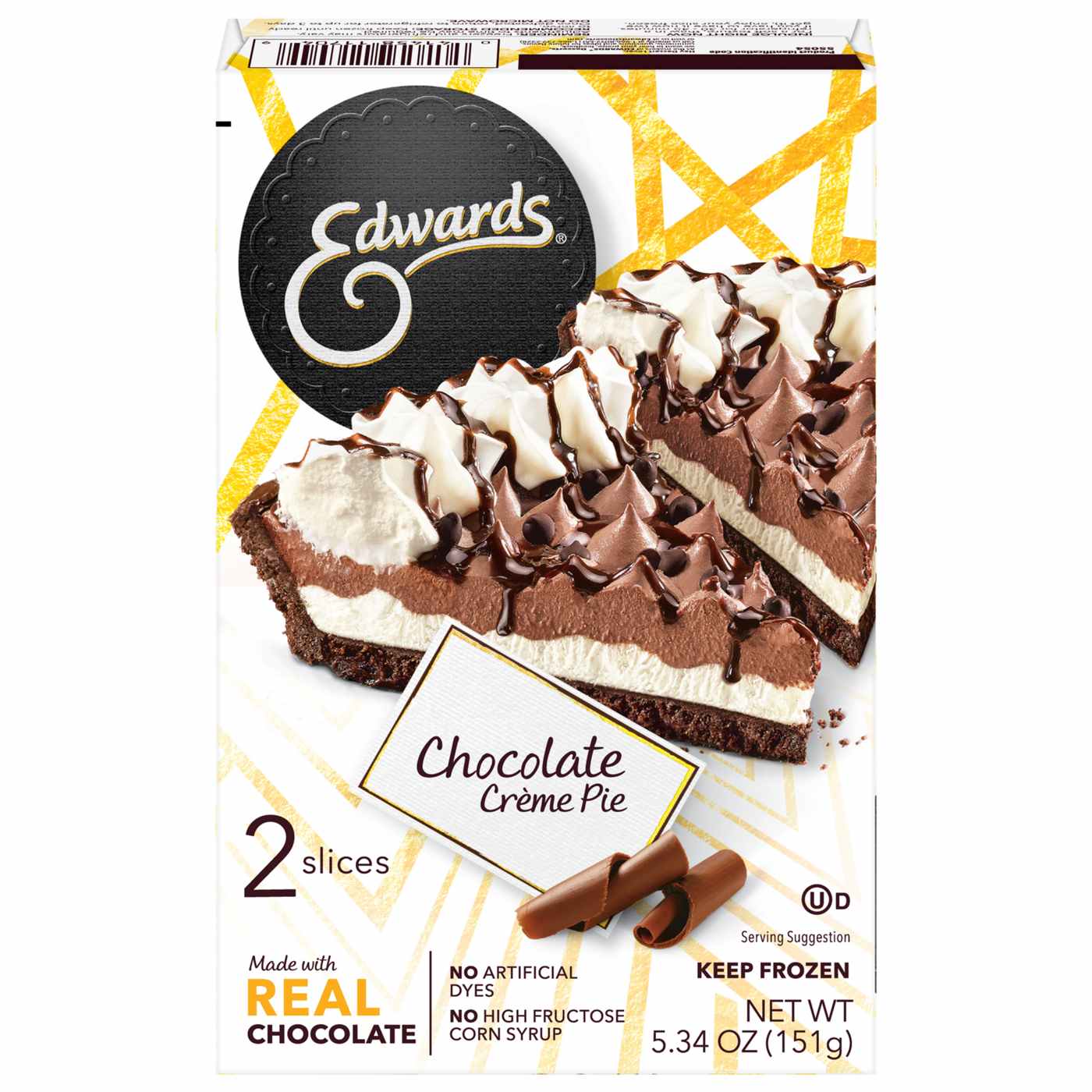Edwards Singles Desserts Frozen Chocolate Crème Pie Slices; image 1 of 10
