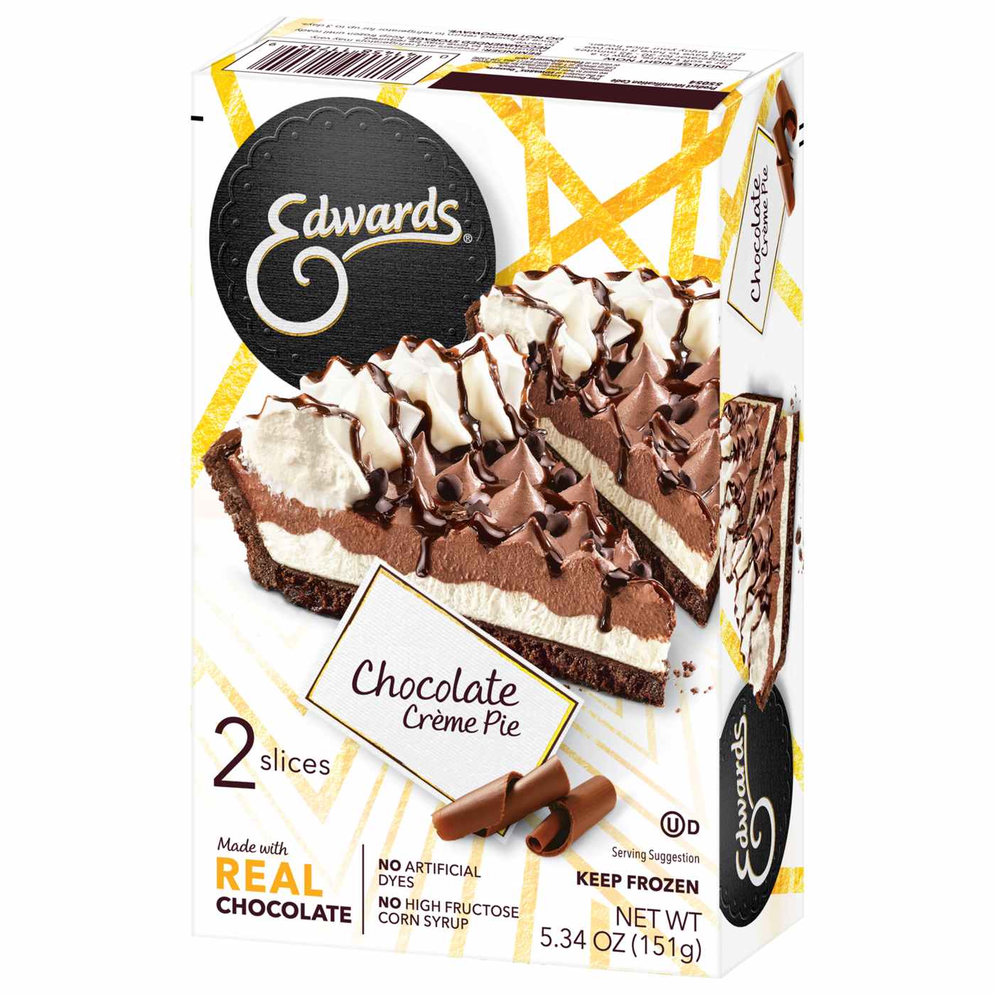 Edwards Singles Desserts Frozen Chocolate Crème Pie Slices; image 6 of 10