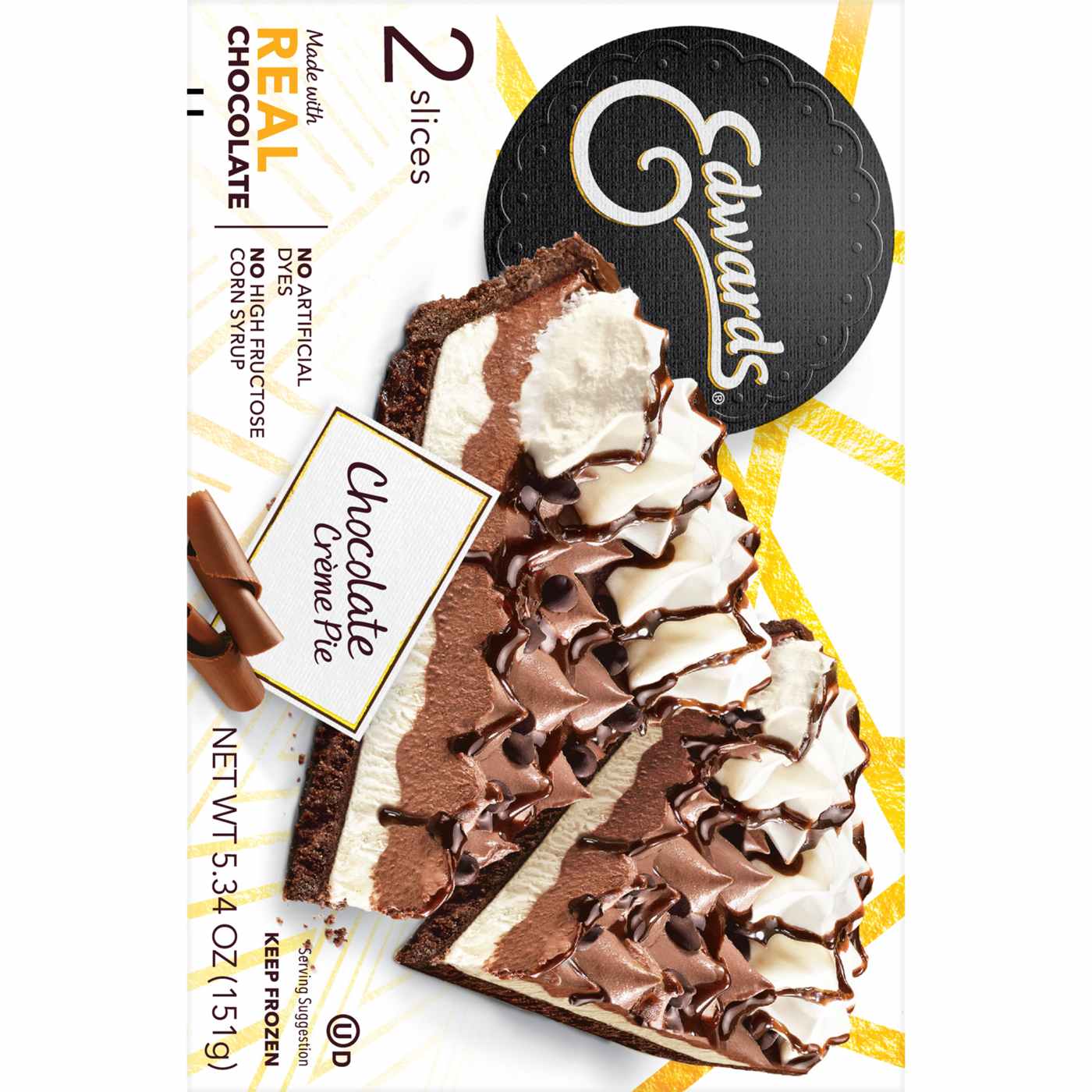 Edwards Singles Desserts Frozen Chocolate Crème Pie Slices; image 7 of 10