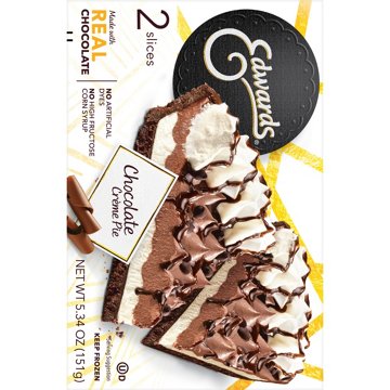 Edwards Frozen Chocolate Crème Pie Slices, 2 ct