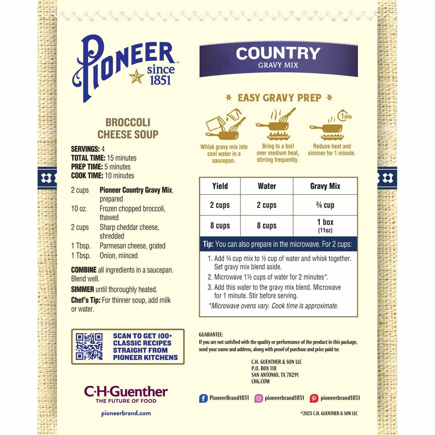 Pioneer Country Gravy Mix; image 2 of 5