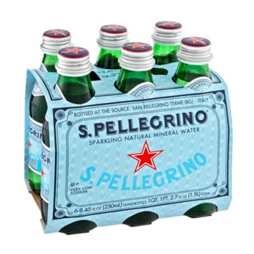 San Pellegrino Sparkling Natural Mineral Water 6 pk Bottles, 8.45 oz