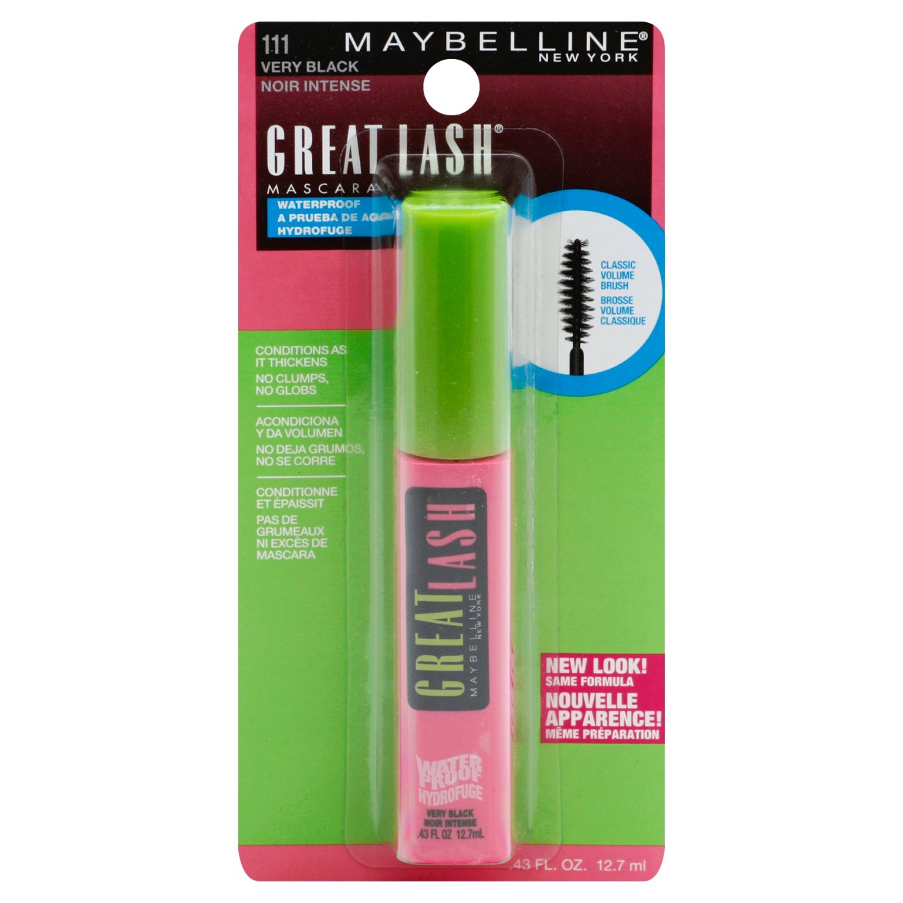 Havbrasme organ Værdiløs Maybelline Great Lash Waterproof Mascara Very Black - Shop Mascara at H-E-B