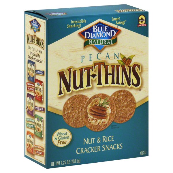 Blue Diamond NutThins Pecan Nut & Rice Cracker Snacks Shop Crackers