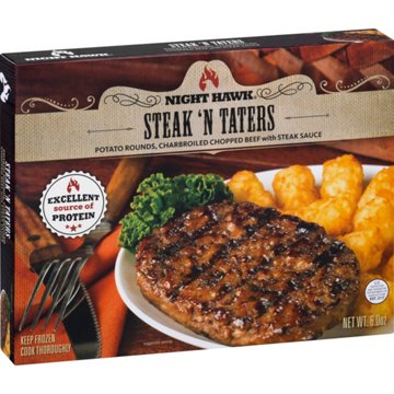 Night Hawk Steak 'n Taters Frozen Meal, 6 oz