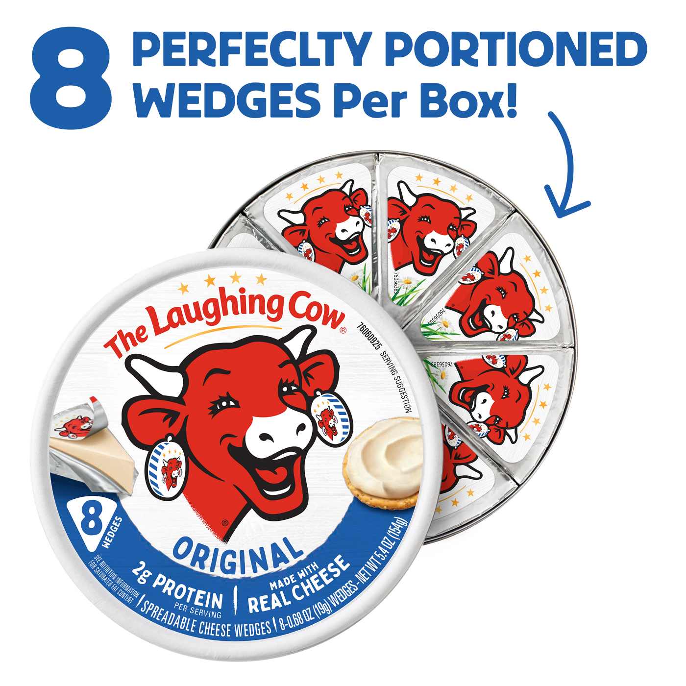 The Laughing Cow Spreadable Cheese Wedges - Creamy Original, 8ct; image 5 of 6