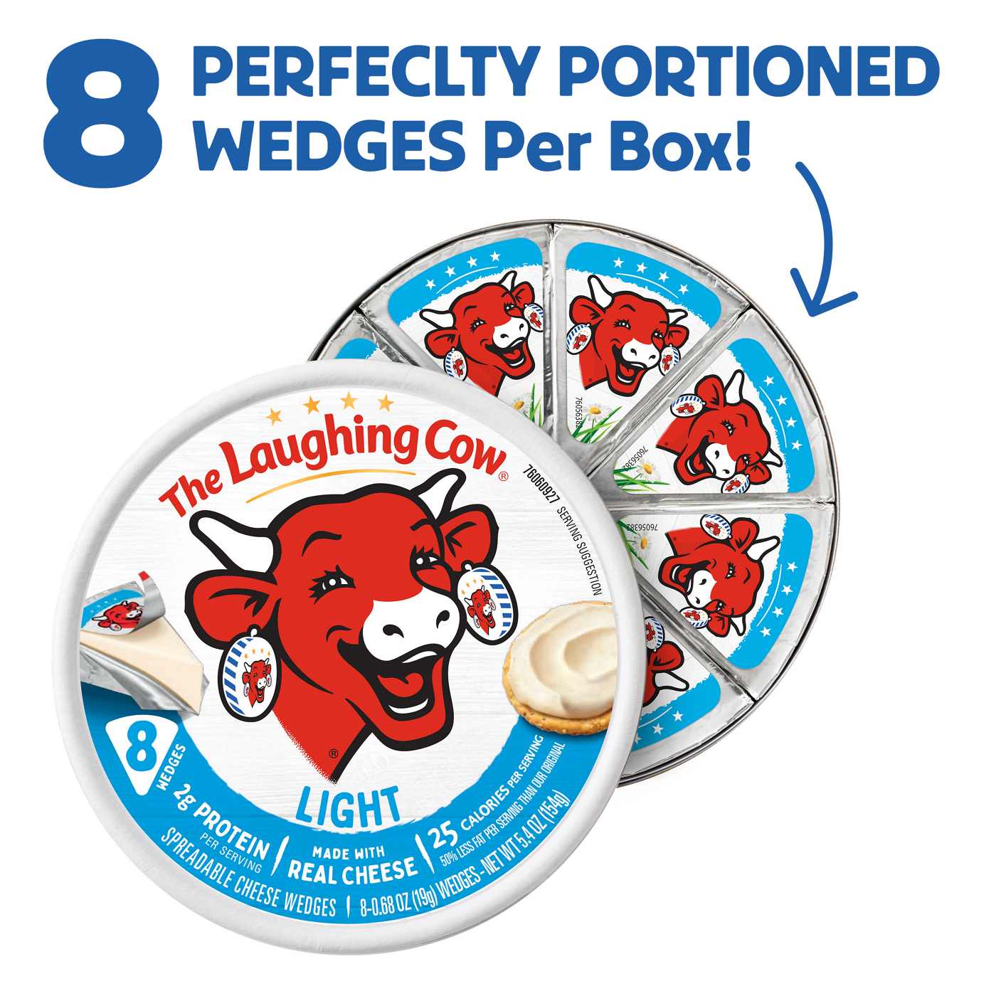 The Laughing Cow Spreadable Cheese Wedges - Creamy Light, 8ct; image 8 of 8
