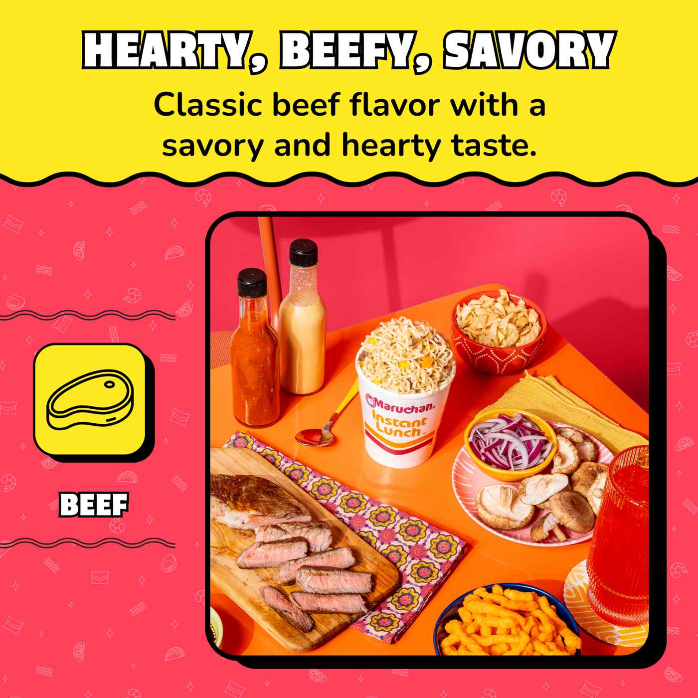 Maruchan Instant Lunch Ramen Noodle Soup Cups - Beef Flavor; image 2 of 6