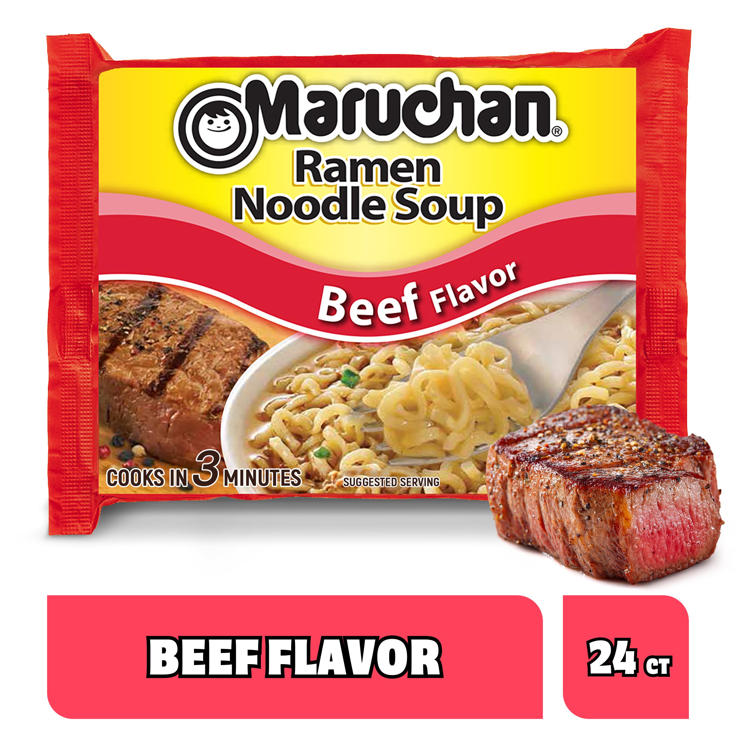 Maruchan Ramen Noodle Soup Packs - Beef Flavor - Shop Soups