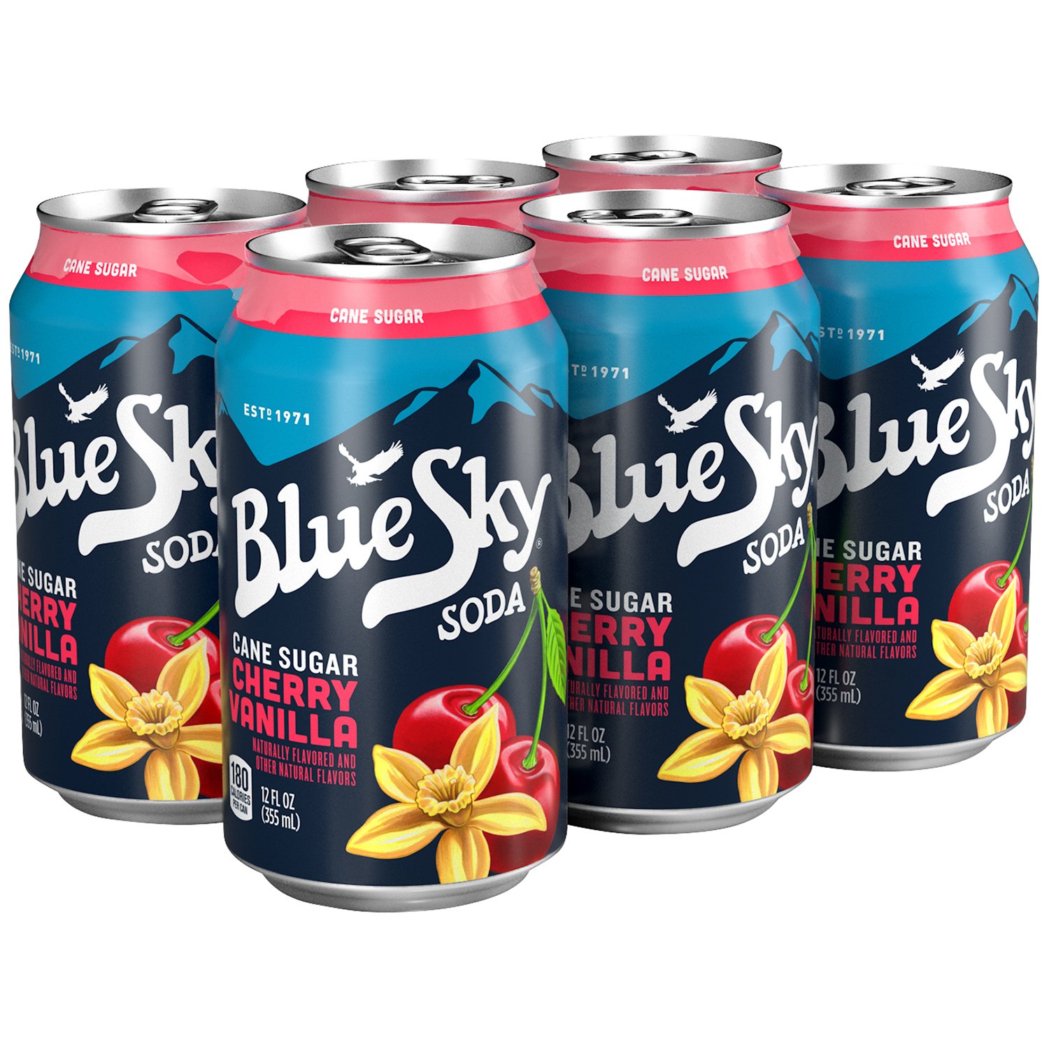 Blue Sky Natural Cherry Vanilla Creme Soda 12 oz Cans - Shop Soda at H-E-B