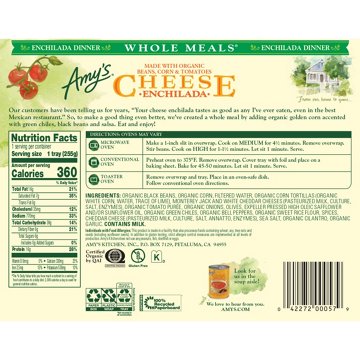 Amy's Gluten Free 16g Protein Cheese Enchilada Frozen Meal