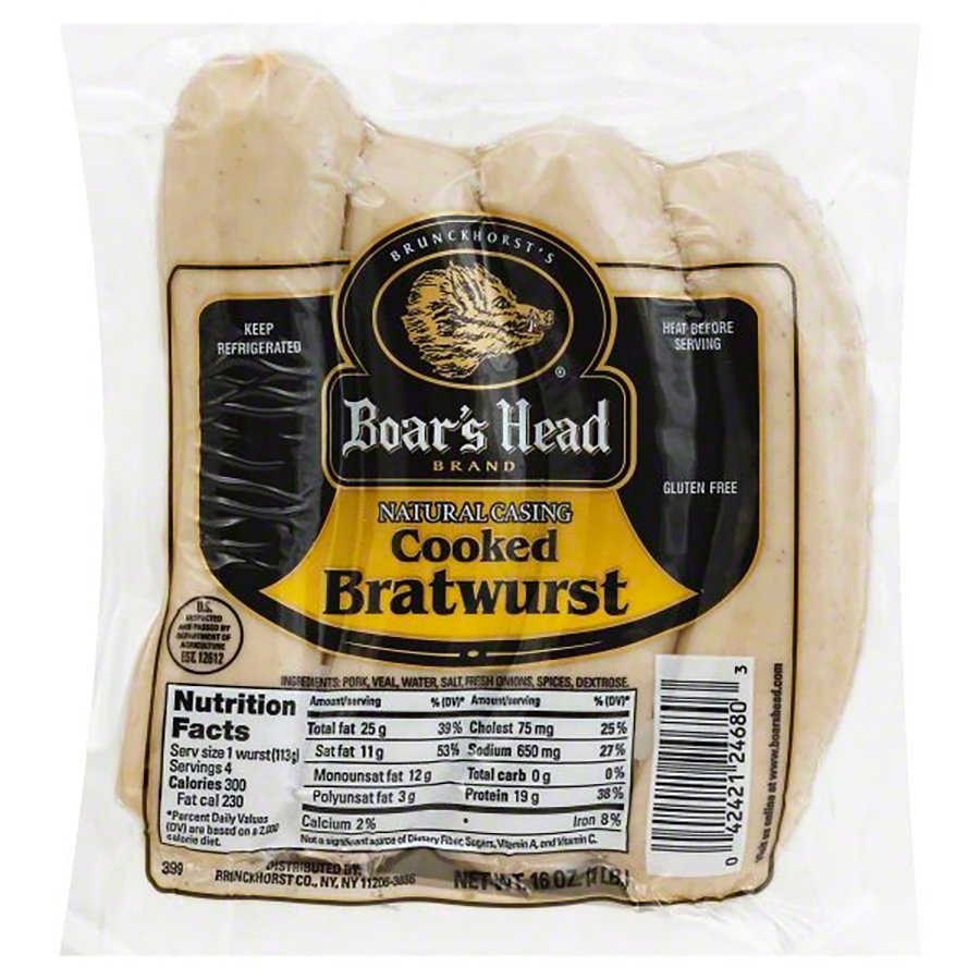 Boar's Head Natural Casing Cooked Bratwurst Shop Sausage at HEB