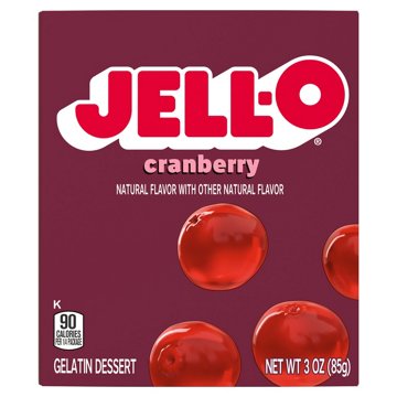 Jell-O Cranberry Instant Gelatin Mix, 3 oz