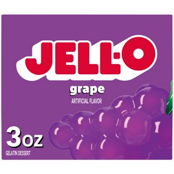 Jell-O Grape Instant Gelatin Mix, 3 oz