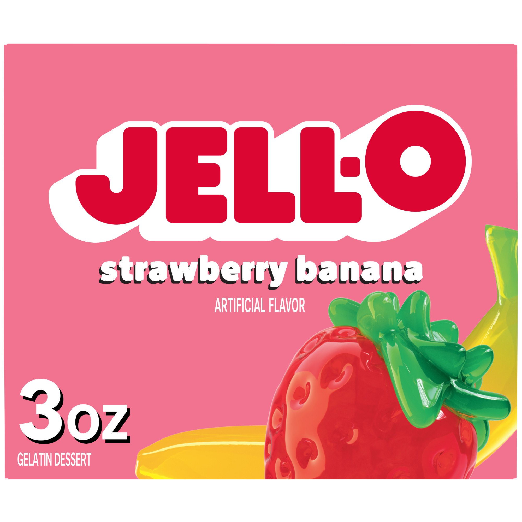 JellO Strawberry Banana Gelatin Dessert Mix Shop Pudding & Gelatin