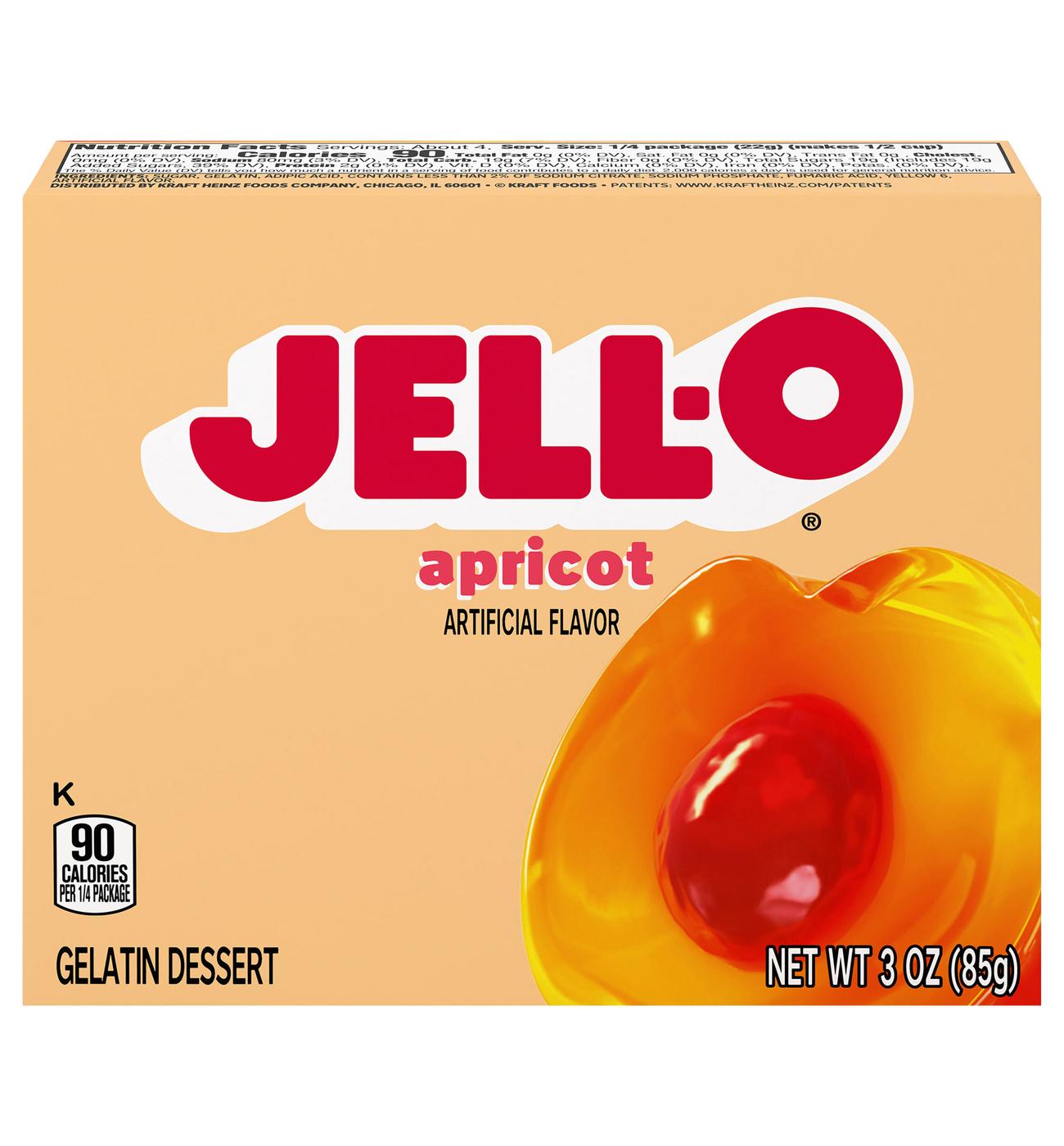 Jell-O Apricot Gelatin Dessert Mix; image 2 of 3