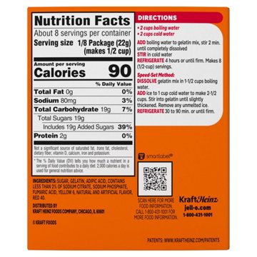 Jell-O Orange Instant Gelatin Mix, 6 oz