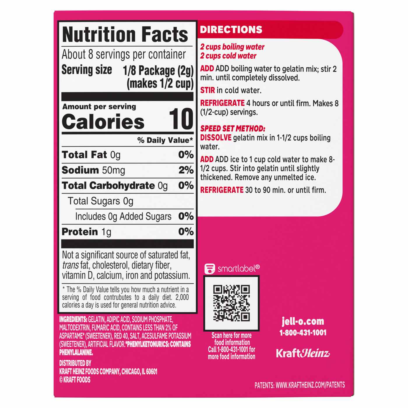 Jell-O Sugar Free Raspberry Instant Gelatin Mix; image 4 of 5