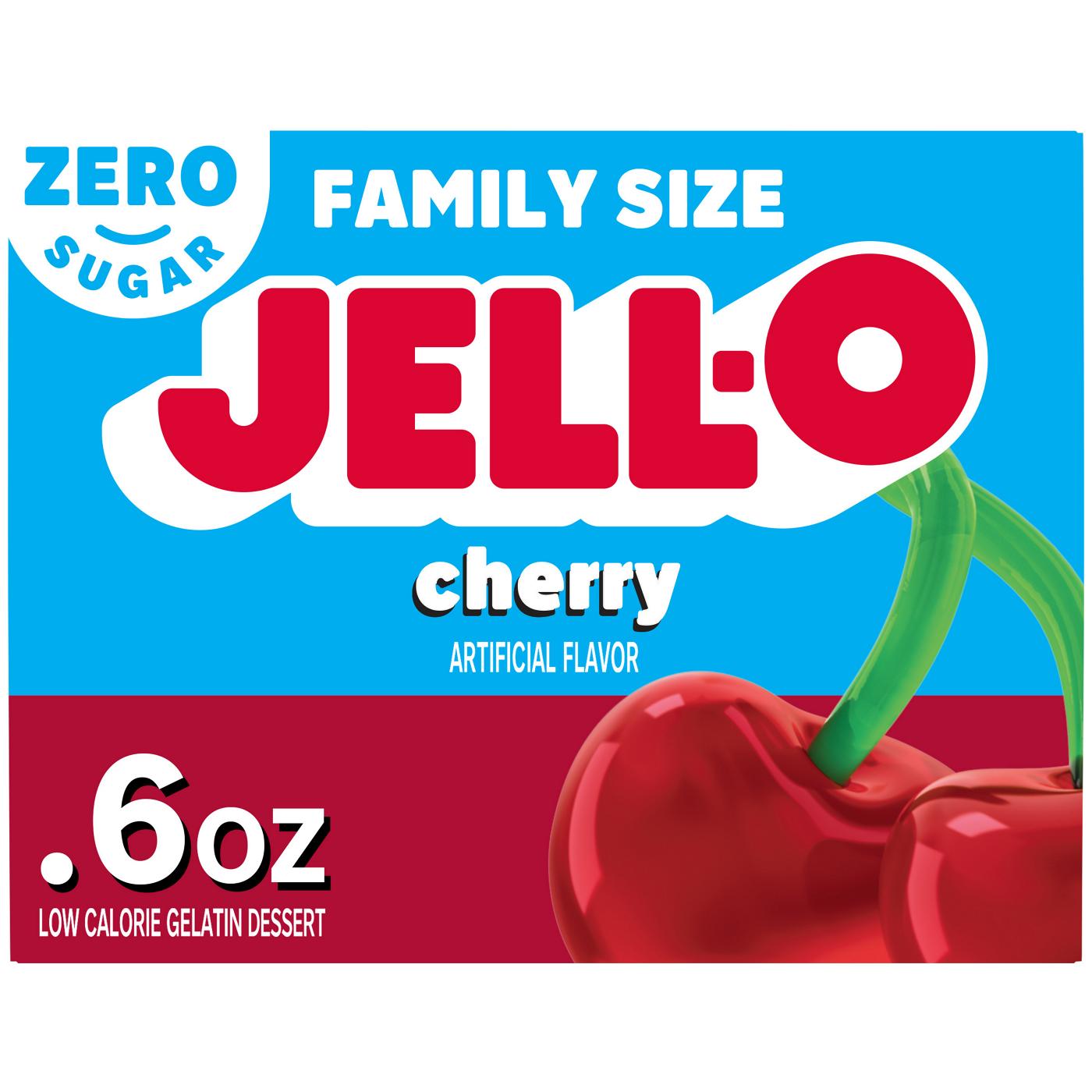 Jell-O Zero Sugar Cherry Gelatin Dessert Mix; image 1 of 5